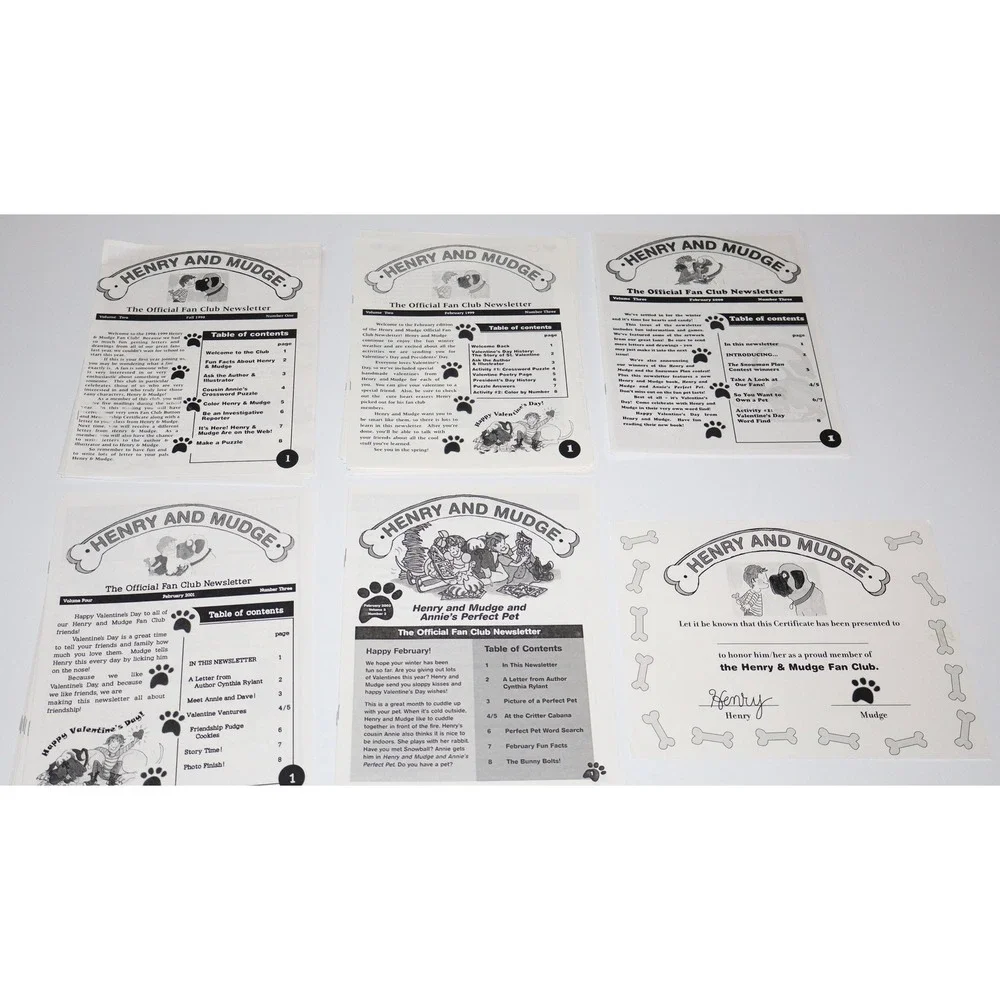 Henry and Mudge Classroom Fan Club Newsletter Activity Lot Vintage